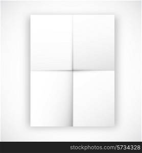 Empty folded flyer four fold vector illustration