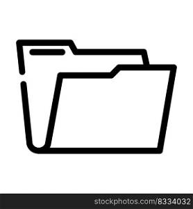 empty folder line icon vector. empty folder sign. isolated contour symbol black illustration. empty folder line icon vector illustration