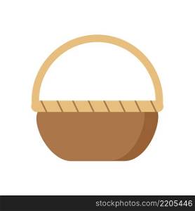 Empty food basket isolated on a white background. Vector flat cartoon illustration. Design element, sticker, single object.
