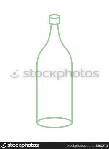 Empty Glass bottle isolated. transparent flask on white background