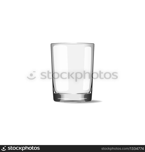 Empty glass cup on white background. Vector EPS 10