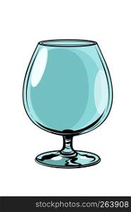 empty glass goblet. Comic cartoon pop art retro vector illustration drawing. empty glass goblet