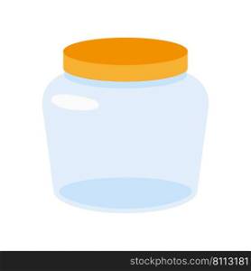 Empty glass jar with lid. Cap close blank mason bottle.