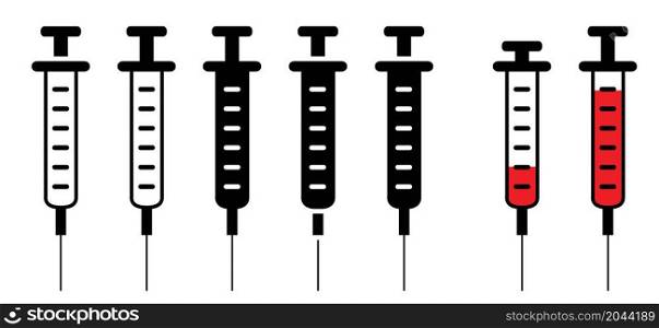 Empty injection needles, a medical syringe with needles. hypodermic needle