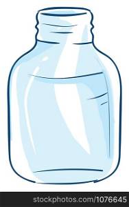 Empty jar, illustration, vector on white background.