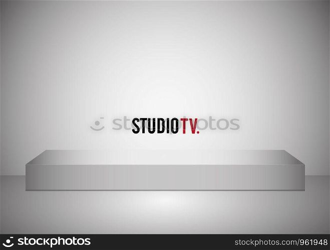 Empty light interior with a podium, for your creative project. Vector illustration. Empty light interior for your creative project. Vector illustration