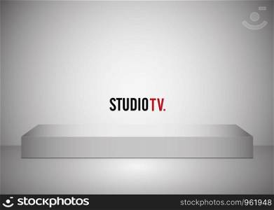 Empty light interior with a podium, for your creative project. Vector illustration. Empty light interior for your creative project. Vector illustration