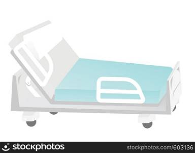Empty mobile medical bed. Medical equipment. Vector cartoon illustration isolated on white background.. Empty medical bed vector cartoon illustration.