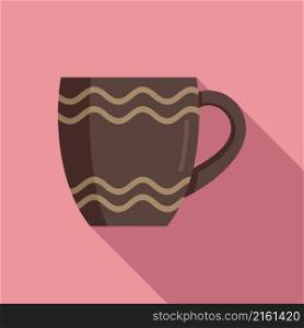 Empty mug icon flat vector. Hot cup. Smoke steam. Empty mug icon flat vector. Hot cup