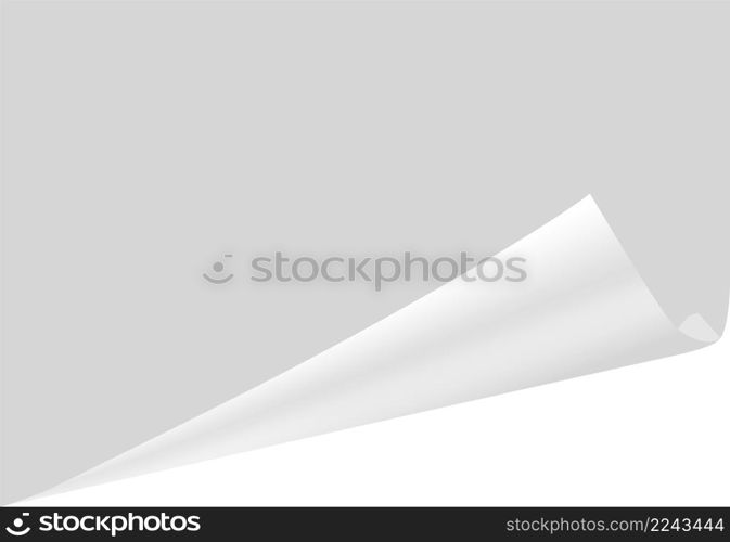 Empty page with corner fold. Curled paper mockup isolated on white background. Empty page with corner fold. Curled paper mockup