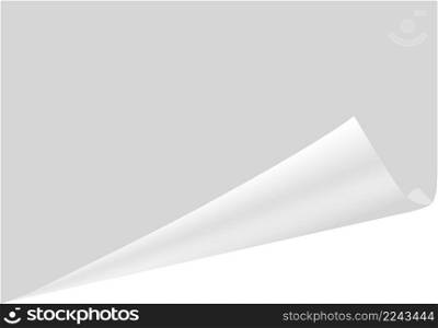 Empty page with corner fold. Curled paper mockup isolated on white background. Empty page with corner fold. Curled paper mockup