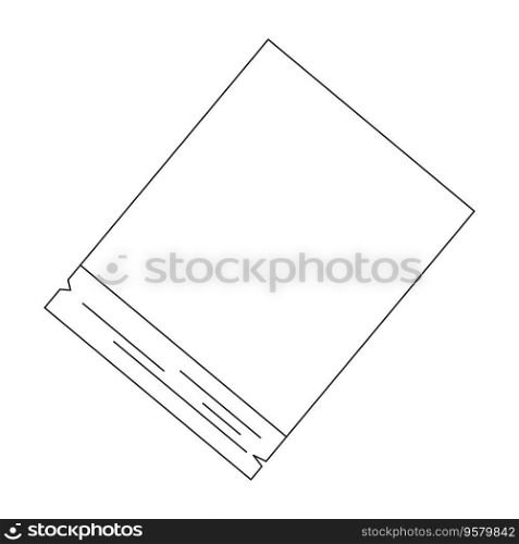 Empty paper blank flat monochrome isolated vector object. Tear off paper. Writing message. Editable black and white line art drawing. Simple outline spot illustration for web graphic design. Empty paper blank flat monochrome isolated vector object