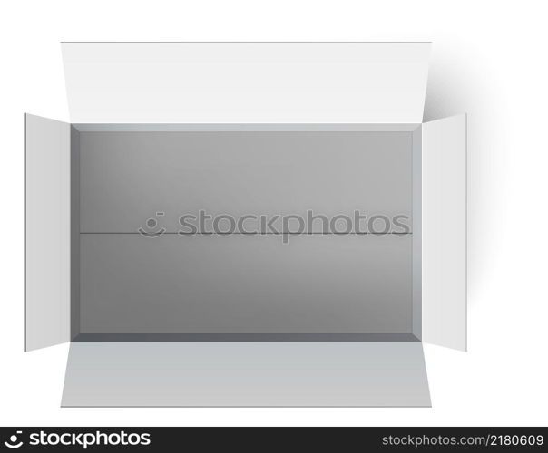 Empty paper box. White cardboard package mockup isolated on white background. Empty paper box. White cardboard package mockup