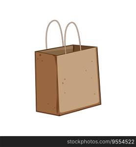 empty paper lunch bag cartoon. folded wood, ecology shop, crumpled carry empty paper lunch bag sign. isolated symbol vector illustration. empty paper lunch bag cartoon vector illustration
