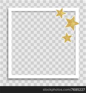 Empty Photo Frame Template with Glossy Star for Media Post in Social Network. Vector Illustration. Empty Photo Frame Template with Glossy Star for Media Post in Social Network. Vector Illustration EPS10