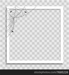 Empty Photo Frame Template with Spider Cobweb for Media Post in Social Network. Vector Illustration. Empty Photo Frame Template with Spider Cobweb for Media Post in Social Network. Vector Illustration EPS10