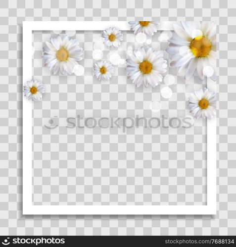 Empty Photo Frame Template with Spring Flowers for Media Post in Social Network. Vector Illustration. EPS10. Empty Photo Frame Template with Spring Flowers for Media Post in Social Network. Vector Illustration