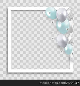 Empty Photo Frame with Party Holliday Balloons Template for Media Post in Social Network. Vector Illustration. Empty Photo Frame with Party Holliday Balloons Template for Media Post in Social Network. Vector Illustration EPS10