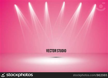 Empty pink studio room, used as background for display your products - Vector.. Empty pink studio room, used as background for display your products - Vector