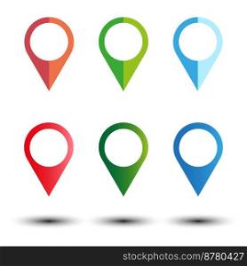 empty pins on white background. gps pointer marker icon. Mark location. Vector illustration. stock image. EPS 10.. empty pins on white background. gps pointer marker icon. Mark location. Vector illustration. stock image.