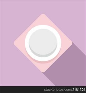 Empty plate icon flat vector. Dish food. Dinner plate. Empty plate icon flat vector. Dish food