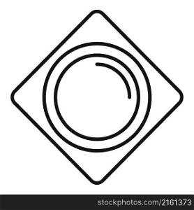 Empty plate icon outline vector. Dish food. Dinner plate. Empty plate icon outline vector. Dish food
