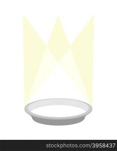 Empty plate podium with lighting. Place for a product or food. Vector illustration&#xA;