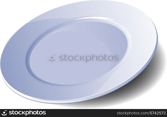 Empty plate. Vector illustration on a white background.