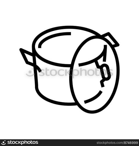 empty pot cooking line icon vector. empty pot cooking sign. isolated contour symbol black illustration. empty pot cooking line icon vector illustration