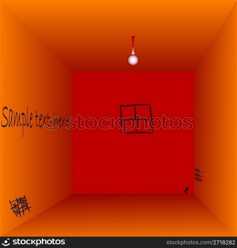 empty prison cell with space for text, vector art illustration