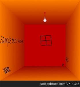 empty prison cell with space for text, vector art illustration