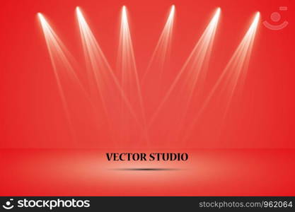 Empty red studio room, used as background for display your products - Vector.. Empty red studio room, used as background for display your products - Vector