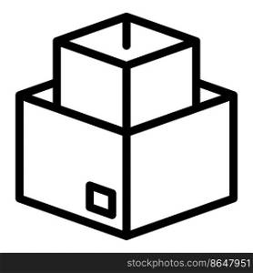 Empty relocation box icon outline vector. Move home. Cargo delivery. Empty relocation box icon outline vector. Move home