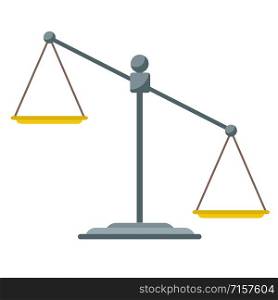 Empty scales. Scales of justice. Law balance symbol. Libra. Vector illustration