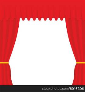 Empty scene. Red Curtain, outdoor. Theatre curtain