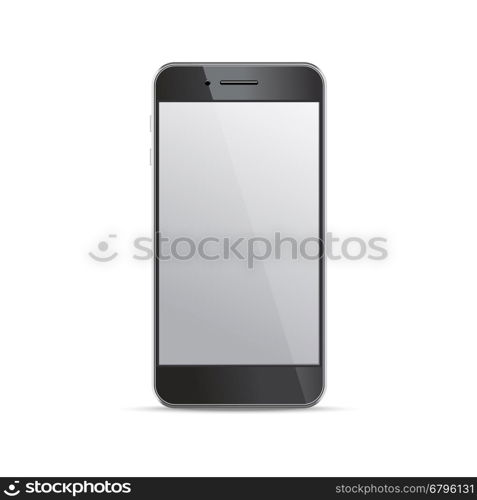 Empty screen smartphone template on white background. Design elements for infographic, websites, motion design. Vector illustration.