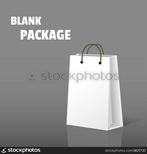 Empty Shopping Bag on gray background. Vector illustration.