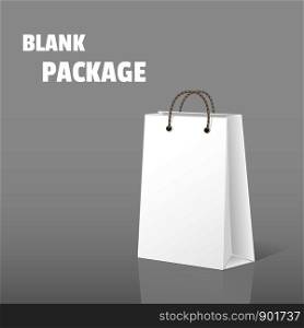 Empty Shopping Bag on gray background. Vector illustration.