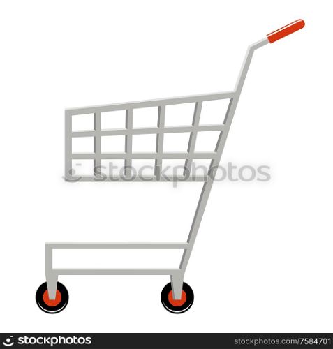 Empty shopping cart. Supermarket. Vector illustration