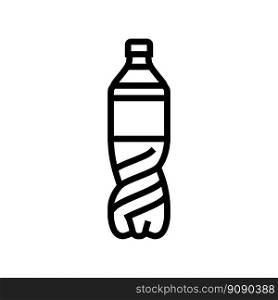empty soda plastic bottle line icon vector. empty soda plastic bottle sign. isolated contour symbol black illustration. empty soda plastic bottle line icon vector illustration