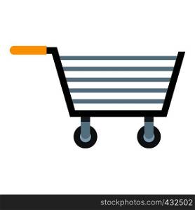 Empty steel trolley icon flat isolated on white background vector illustration. Empty steel trolley icon isolated