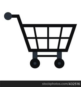 Empty supermarket cart icon flat isolated on white background vector illustration. Empty supermarket cart icon isolated