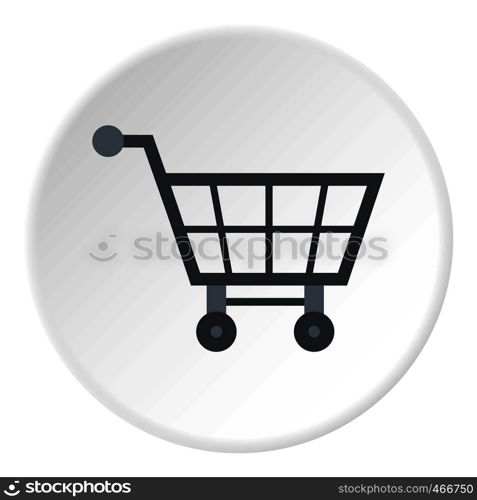 Empty supermarket cart icon in flat circle isolated on white background vector illustration for web. Empty supermarket cart icon circle
