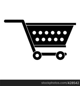Empty supermarket cart icon. Simple illustration of empty supermarket cart vector icon for web. Empty supermarket cart icon, simple style