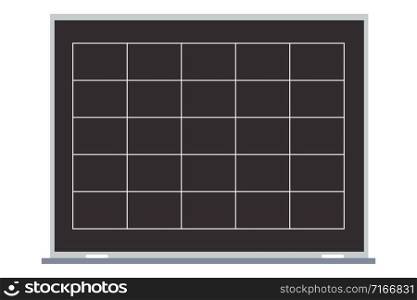 Empty table on blackboard,isolated on white background,vector illustration. Empty table on blackboard,isolated on white background
