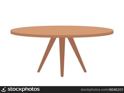 Empty table semi flat color vector object. Editable element. Full sized item on white. Part of house interior simple cartoon style illustration for web graphic design and animation. Empty table semi flat color vector object