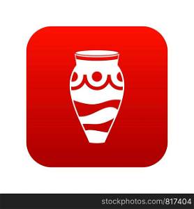 Empty vase icon digital red for any design isolated on white vector illustration. Empty vase icon digital red