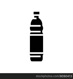 empty water plastic bottle glyph icon vector. empty water plastic bottle sign. isolated symbol illustration. empty water plastic bottle glyph icon vector illustration