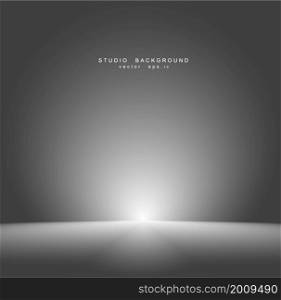 Empty white grey gradient studio room background. backdrop light interior with copyspace for your creative project, Vector illustration EPS 10