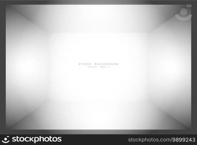 Empty white grey gradient studio room background. backdrop light interior with copyspace for your creative project, Vector illustration EPS 10